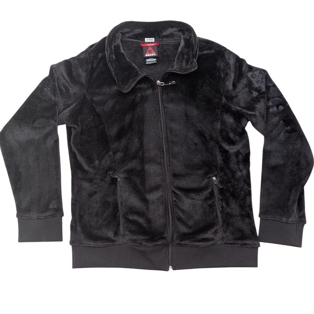 Gerry Women's Black Fleece Jacket Zip Up Size Large L/G Full Zip Soft Plush Coat